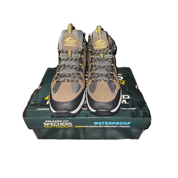 NEW Skechers Men\'s Size 12 Waterproof Boots Rickter Branson Khaki Brown 204910 main image 4